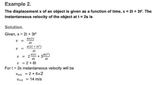 Example 2 to understand instantaneous velocity