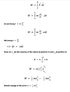 derivation of work energy theorem