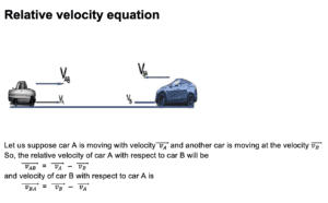 Relative velocity equation